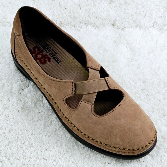 SAS San Antonio Shoemakers Crissy Praline Sieded :Leather Slip On Loafer Sz 7.5N - Picture 1 of 9